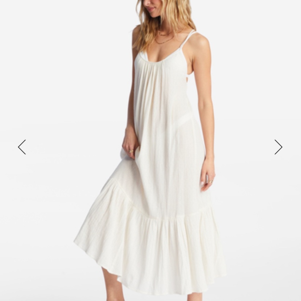 BILLABONG- White Maxi Dress/ Beach Coverup- Size S
